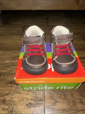Stride Rite Toddler Boy SRT Quest Espresso Brown Booted Baby 4W - Image 1 of 4