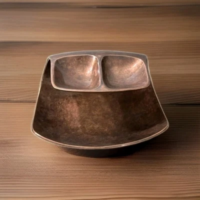 Chip e inmersión de servidor de doble inmersión Nambe #MT0261-2010 de Wei Young acabado bronce Foto 1 de 4