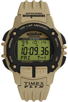 Timex Ironman Flix 100 TW5M63100 JDM 42mm Khaki Green Digital Sports Watch - image 1 of 4