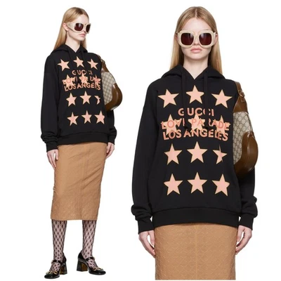 GUCCI SWEATSHIRT LOVE PARADE STAR HOODIE BLACK COTTON $1,350 sz M / MEDIUM - Image 1 of 4