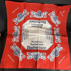 VTG Budweiser Bandana King of Beers Anheuser Busch Mask Scarf Handkerchief 15187 - Picture 1 of 6