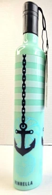 Nuevo paraguas Vinrella en una botella - diseño de ancla náutica verde menta Foto 1 de 4