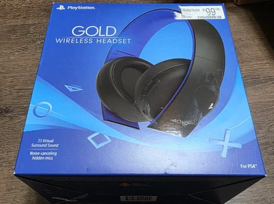 "NEW" - GOLD Wireless Headset for PS4 -7.1 Virtual Surround Sound - CUHYA-0080 - Image 1 of 3