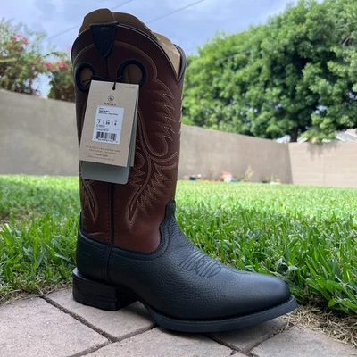 Ariat Mens Boots Sport Big Hoss Black Brown Leather Western Ranch Comfort Cowboy - Image 1 of 4