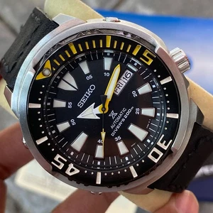 Rare Seiko Prospex Baby Tuna SRPF35K1 Automatic YellowFin Black Dial Diver Watch - Picture 1 of 10