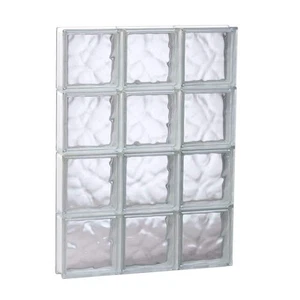 Bloque de vidrio claramente seguro ventana 23,25" x 31" patrón de onda sin marco sin ventilación - Imagen 1 de 6