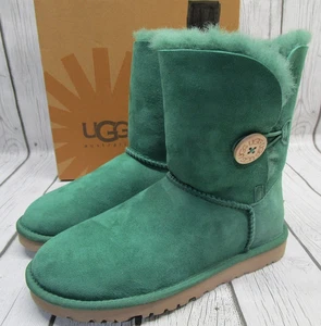 UGG Australia Womens Bailey Button, Size: 7 US - 5803 Pine Green Fur Lined NEW - Picture 1 of 9