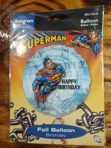 Party Balloon ( Super Man ) Happy Birthday Large 18" Foil Balloon - Picture 1 of 1