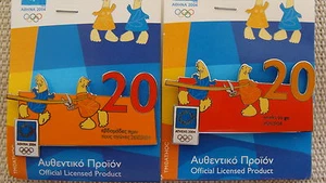 CUENTA ATRÁS 20 SEMANAS PARA IR POR MASCOTA EN LÍNEA DE META (Par) - PIN OLÍMPICO ATENAS 2004 - Imagen 1 de 3