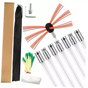 23 Feet Chimney Sweep Kit Chimney Cleaning Kit Chimney Brush, Rotary Chimney - Picture 1 of 8