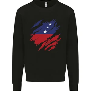 Torn Samoa Flag Samoan Day Football Kids Sweatshirt Jumper - Picture 1 of 12