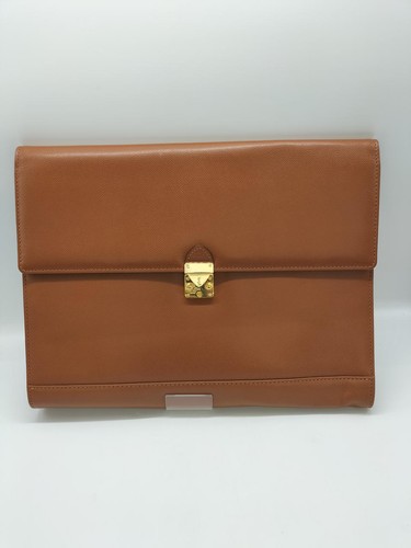 SAINT LAURENT (YSL) Autentica pochette pochette Yves Saint Laurent YSL in pelle marrone