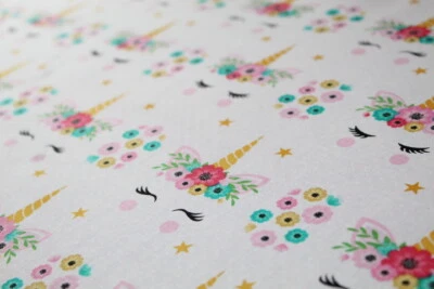 UNICORNS FAT QUARTER 18" x 21" COTTON Cute Fun Unique FABRIC Kids Girls School - Image 1 of 4