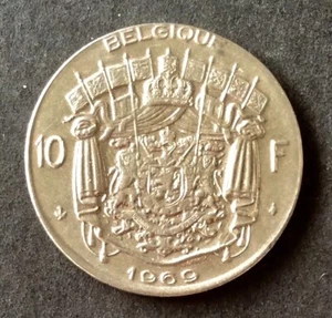 Belgium - Baudouin - Curiosity 10 Francs 1969 FR on thinned short flank - 7.06gr - Picture 1 of 2