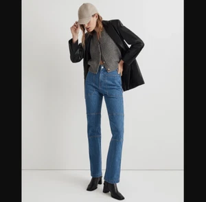 Madewell Womens Petite 29P Blue 90s Straight Fit Utility Cargo Jeans High Rise - Picture 1 of 8