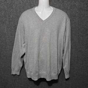 Jos A Bank Signature Collection Pullover Herren 2XL grau 100% Pima Baumwolle V-Ausschnitt - Bild 1 von 8