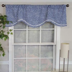 RLF Home Arvana Cornice All Season Premium Valance Blue 3 Rod Pocket 50W x 17L - Picture 1 of 4