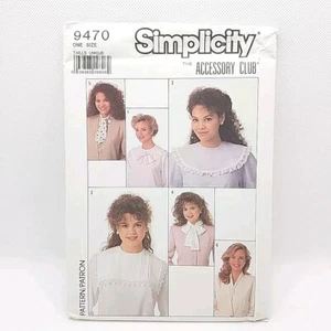 Simplicity Crafts 9470 Collars, Dickey & Pleated Neck Drape Sewing Pattern Uncut - Picture 1 of 9