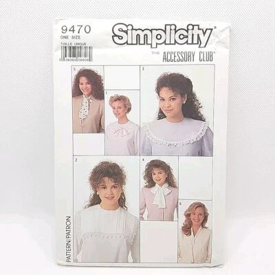 Simplicity Crafts 9470 Collars, Dickey & Pleated Neck Drape Sewing Pattern Uncut - Image 1 of 4