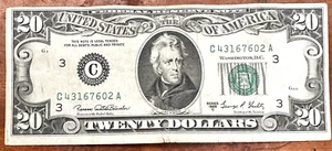 1969-C $20 with Fancy serial and cut is off - Picture 1 of 2