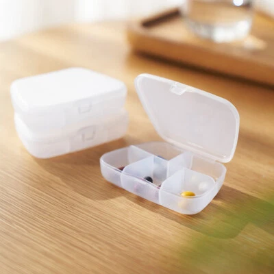 1PC Portable Square Storage Medicine Box Mini Plastic Jewelry Case Rings! - Image 1 of 4