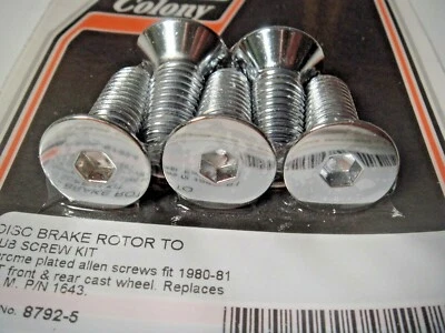 Kit de parafuso cubo Harley rotor de freio dianteiro traseiro 1980-81 cabeça de pá V-Twin 8792-5 T9 - Imagem 1 de 4