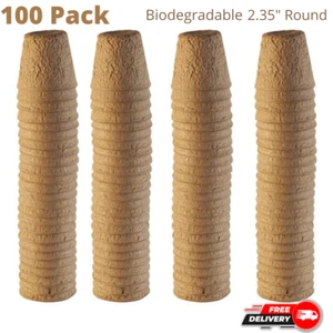 100Pcs Nursery Pots Biodegradable Paper Pulp Peat Pots Plant Garden Seed Starter - Picture 1 of 7