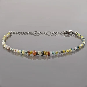 Natural Raw Rough Multicolor Diamond Beads Nuggets Chain Handmade Bracelet Gift  - Picture 1 of 6