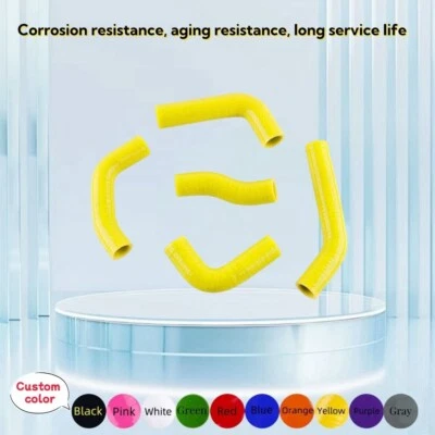 Yellow Silicone Induction Intake Coolant Pipes Fits Honda XR650 XR650R 2000-2009 — 第 1/4 张图片