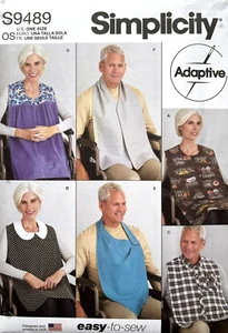 Baberos para adultos Simplicity Pattern S9489, estilos surtidos, fáciles de coser - Imagen 1 de 2