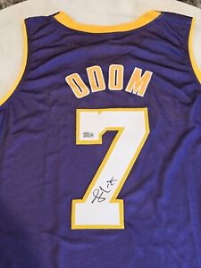 Lamar Odom Autographed/Signed Jersey Los Angeles Lakers 