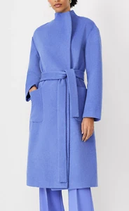 NEW ANN TAYLOR BRILLIANT PERI WOOL BLEND BLANKET COAT SZ XL - Picture 1 of 11