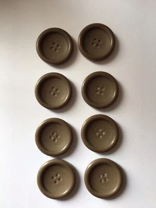 8 x 32mm Brown Mottled 4 Hole Coat Buttons With Rim Tailoring/Sewing/Craft - Picture 1 of 3