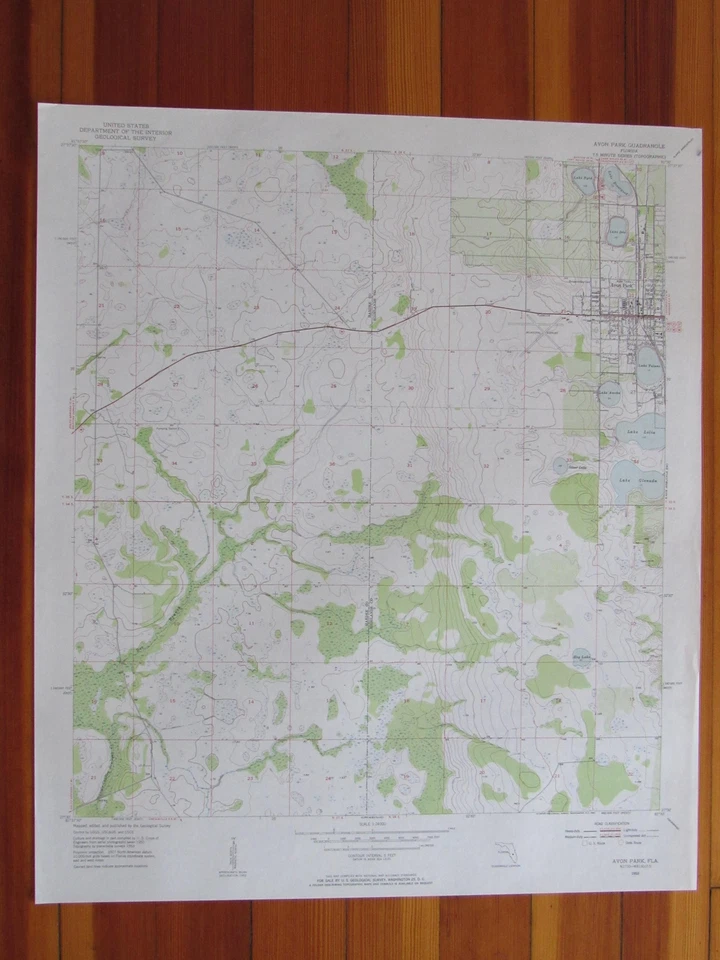 Avon Park Florida 1954 Original Vintage USGS Topo Map - Image 1 of 1