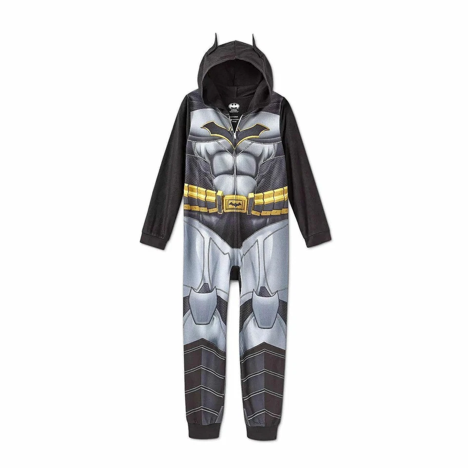 Batman Hooded Costume Style Super Hero Fleece Pajama Sleeper - Image 1 of 1