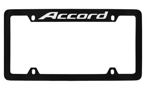 Honda Accord Black Coated Metal License Plate Frame Holder - Picture 1 of 1