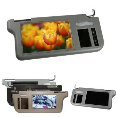7" Car Sunvisor Rear View Mirror Screen DVD/VCD/GPS/TV Right/ Left Sun Visor - Image 1 of 4