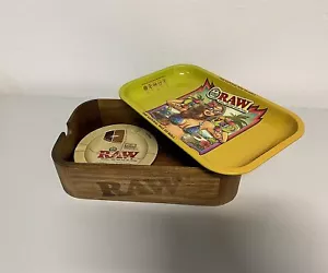 RAW 19340 Cache Box Small Brasil2 Metal Rolling Tray and Free Metal Ash - Picture 1 of 3