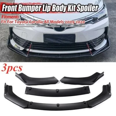 Alerón divisor de labios para parachoques delantero negro brillante para Toyota Corolla 2009-2024 Foto 1 de 4