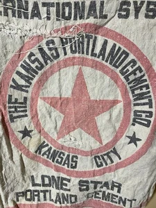 Vintage International System Kansas Portland Cement Bag Canvas LONE STAR - Picture 1 of 6