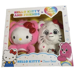 Hello Kitty & Friends Care Bears Cheer Bear 10" Peluche Coleccionable Paquete de 2 Regalo Nuevo - Imagen 1 de 6
