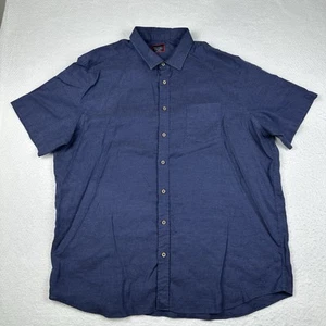 UNTUCKit Cameron Hemd Herren 3XL Tall 100% Leinen Kurzarm Knopfleiste Navy - Bild 1 von 8