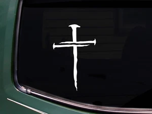 3 Nagel Kreuz Vinyl Aufkleber - Jesus Christ Symbol Aufkleber - Bild 1 von 2