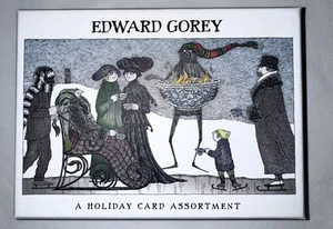 Edward Gorey Holiday 20 verschiedene verpackte Weihnachtskarten Goth Art Granatapfel NEU - Bild 1 von 9
