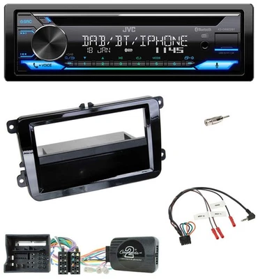 JVC Bluetooth Lenkrad USB DAB CD Autoradio für VW T6 2015-2019 piano schwarz - Bild 1 von 4
