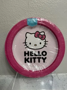 HELLO KITTY Plates ~ Hot Pink Polka Dot Set Of 16 Luncheon Large - Picture 1 of 5