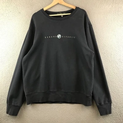 Vintage Banana Republic Mens Sweatshirt XL Gray Graphic Logo Crew Neck Pullover - Image 1 of 4