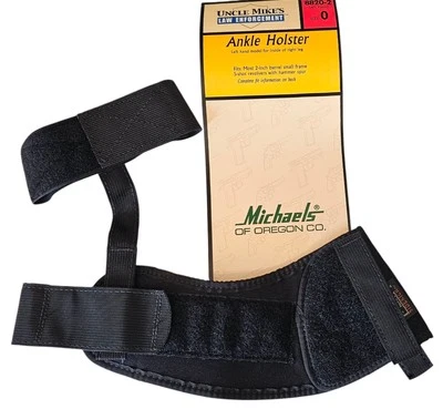 UNCLE MIKE'S 2 英寸 Barrel - 5 射旋转左手脚踝皮套 8820-2 黑色 — 第 1/2 张图片