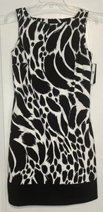 AB Studio Dress Women’s Size 6 Black White Sheath NEW WITH TAGS - Picture 1 of 9