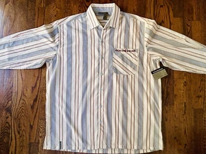 Camisa de vestir Rocawear vintage a rayas manga larga mezcla de algodón para hombre talla 3XL NUEVA CON ETIQUETAS - Imagen 1 de 13